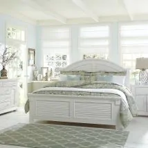 Liberty Furniture 607-BR-QPBDMCN Liberty Furniture 607-BR-QPBDMCN Summer House - 5 Piece Bedroom Set (Queen Panel Bed, Dresser & Mirror, Chest, Nightstand) - Oyster White