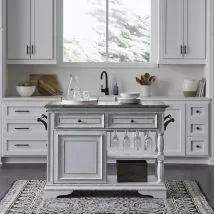 Liberty Furniture 244-AT3000 Magnolia Manor - Bar Cart - Antique White