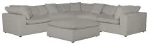 Jackson 4445/31/59/28/6-26 Jackson 4445/31/59/28/6-26 Posh - 6 Piece Modular Sectional With 2 Armless, 3 Corners, 1 Cocktail Ottoman - Dove
