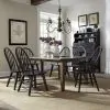 Liberty Furniture 482-DR-7RLS Liberty Furniture 482-DR-7RLS Hearthstone Ridge - 7 Piece Rectangular Table Set - Dark Brown / Black