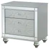 CoasterEssence 223212 Gunnison - 2-Drawer Nightstand - Silver Metallic
