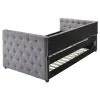 CoasterEssence 302161 Mockern - Upholstered Twin Daybed With Trundle - Gray