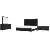 New Classic 00-B1891-35N New Classic 00-B1891-35N Ava - 5/0 Queen 5 Piece Bedroom Set (Bed, Dresser, Mirror, 2 Nightstands) - Black