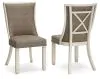 Ashley Furniture D647-02 Bolanburg - Dining UPH Side Chair (Set of 2) - Lattice Back - Brown / Beige