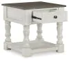 Ashley Furniture T994-2 Havalance - Square End Table - White / Gray