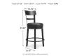 Ashley Furniture D546-624 Ashley Furniture D546-624 Valebeck - UPH Swivel Barstool  - Black