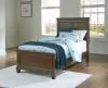 Ashley Furniture B685/31/36/46/52/53/86/92(2) Ashley Furniture B685/31/36/46/52/53/86/92(2) Danabrin - 8 Pc. - Dresser, Mirror, Chest, Twin Panel Bed, 2 Nightstands - Brown