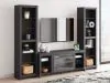 Ashley Furniture W2721W2 Cayberry - 3-Piece Entertainment Center With Electric Fireplace - Black