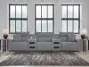 Ashley Furniture 65906S13 Modmax II - 5-Piece Power Reclining Sectional With 2 Audio Consoles - Salt And Pepper