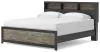 Ashley Furniture PCB1118B19 Ashley Furniture PCB1118B19 Broachmyn - King Lighted Bookcase Panel Bed - Black / Gray