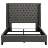 CoasterEssence 301405KE Bancroft - Upholstered Eastern King Wingback Bed - Gray