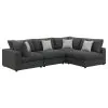CoasterEssence 551324-SETA Serene - Upholstered 4 Piece Modular Sectional Sofa - Charcoal