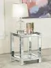 CoasterElevations 736217 Valentina - 1-Shelf Square Glass Top Side End Table - Silver