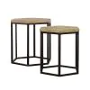 CoasterEssence 935844 Adger - 2 Piece Hexagonal Nesting Tables - Natural And Black
