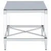 Coaster Fine Furniture 709727 Lindley - Square Tempered Mirror Acrylic Side End Table - Chrome