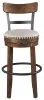 Ashley Furniture D546-430 Valebeck - Tall UPH Swivel Barstool - Brown