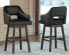 Ashley Furniture D380-930 Ashley Furniture D380-930 Tallenger - Tall UPH Swivel Barstool(Set of 2) - Black / Dark Brown
