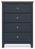 Ashley Furniture B414-45 Landocken - Four Drawer Chest - Brown / Blue