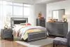 Ashley Furniture B214/31/36/87/84/86/92 Ashley Furniture B214/31/36/87/84/86/92 Lodanna - 6 Pc. - Dresser, Mirror, Full Panel Bed, Nightstand - Gray