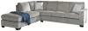 Ashley Furniture 87214S4 Altari - Left Arm Facing Corner Chaise With Sleeper 2 Pc Sectional - Alloy