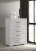 Coaster Fine Furniture 224945 Ives - 5-Drawer Bedroom Chest Of Drawers - White High Gloss