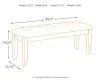 Ashley Furniture D596-00 Haddigan - Large UPH Dining Room Bench - Dark Brown