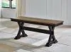 Ashley Furniture D634-00 Wildenauer - Large Dining Room Bench - Brown / Black