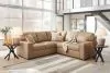 Ashley Furniture 38006/48/56/08 Bandon - 3 Pc. - 2-Piece Sectional With Raf Loveseat, Ottoman - Toffee