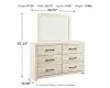Ashley Furniture B192/31/36/57/54S/96 Ashley Furniture B192/31/36/57/54S/96 Cambeck - 5 Pc. - Dresser, Mirror, Queen Panel Bed with 2 Storage Drawers - Whitewash