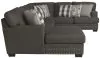 Jackson Furniture Industries 5473/72/30/75-58 Jackson Furniture Industries 5473/72/30/75-58 Crawford - 3 Piece Sectional With LSF Chaise And 10 Included Accent Pillows - Dark Gray
