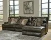 Jackson Furniture Industries 643/66/64/63-09 Jackson Furniture Industries 643/66/64/63-09 Como - 3 Piece Italian Leather Match Power Reclining Sofa / Chaise With 1 Lay Flat Reclining Seat And RSF Chaise - Chocolate