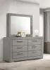 Coaster Fine Furniture 224973M Ives - 6-Drawer Dresser And Mirror - Gray High Gloss