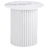 Coaster Fine Furniture 708338-S3 Rowena - 3 Piece Faux Marble Coffee And End Table Set - White