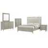 New Classic 00-B1248-25C New Classic 00-B1248-25C Lennox - 6/0 California King 5 Piece Bedroom Set (Bed, Dresser, Mirror, Chest, Nightstand) - Gray / Silver