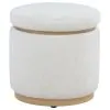 Coaster Fine Furniture 915423 Remuda - Boucle Upholstered Round Storage Ottoman - Ivory