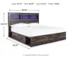 Ashley Furniture B211B52 Ashley Furniture B211B52 Drystan - King Bookcase Bed With 4 Storage Drawers - Brown / Beige
