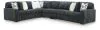 Ashley Furniture 98105S9 Ashley Furniture 98105S9 Midnight-Madness - 4-Piece Sectional With LAF / RAF Sofa And Armless chair - Gunmetal
