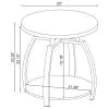 CoasterEssence 722207 Dacre - Round Engineered Wood Top Side End Table - Dark Gray