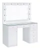 CoasterEssence 931143 Acena - 7-Drawer Vanity Set With Lighting - White High Gloss