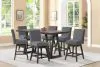 New Classic 45-4125S-DG6C New Classic 45-4125S-DG6C High Line - Counter Table & 6 Swivel Counter Chairs - Gray
