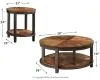 Ashley Furniture T411-13 Roybeck - Occasional Table Set (Set of 3) - Light Brown / Bronze