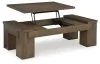 Ashley Furniture T763-9 Rosswain - Lift Top Cocktail Table - Warm Brown