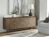 Ashley Furniture A4000577 Dreggan - Accent Cabinet - Brown / Gold Finish