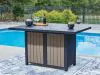 Ashley Furniture PCP587-665 East Beach - Rectangular Bar Table With Fire Pit - Blue