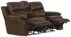 Jackson Furniture Industries 4999-1268/09-3068/09 Positano - Top Grain Italian Leather Reclining Console Loveseat - Cocoa