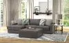 Jackson Furniture Industries 5045/73/75/28-28 Jackson Furniture Industries 5045/73/75/28-28 Minori - Italian Leather 2 Piece Sofa / Chaise With LSF Chaise And Cocktail Ottoman - Steel