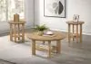 Coaster Fine Furniture 706298-S3 Ottowa - 3 Piece Round Wood Coffee Table Set - Washed Oak