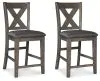 Ashley Furniture D388-124 Caitbrook - Upholstered Barstool (Set of 2) - Gray