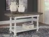 Ashley Furniture T814-4 Havalance - Flip Top Sofa Table - Gray / White