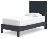 Ashley Furniture EB1528/231/245/155/111/292(2) Ashley Furniture EB1528/231/245/155/111/292(2) Simmenfort - 6 Pc. - Dresser, Chest, Twin Platform Bed, 2 Nightstands - Navy Blue